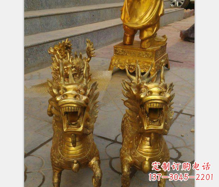 泸州银行铜雕麒麟雕塑