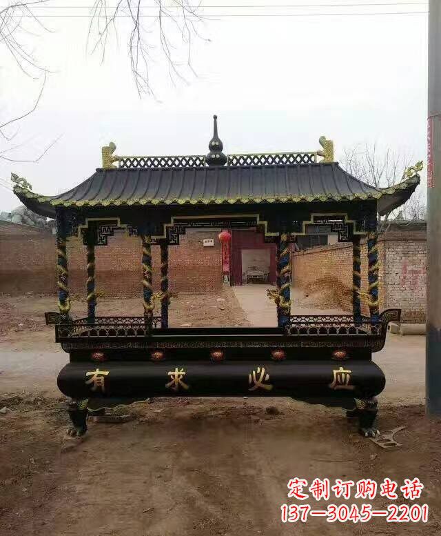 泸州有求必应方形香炉铜雕
