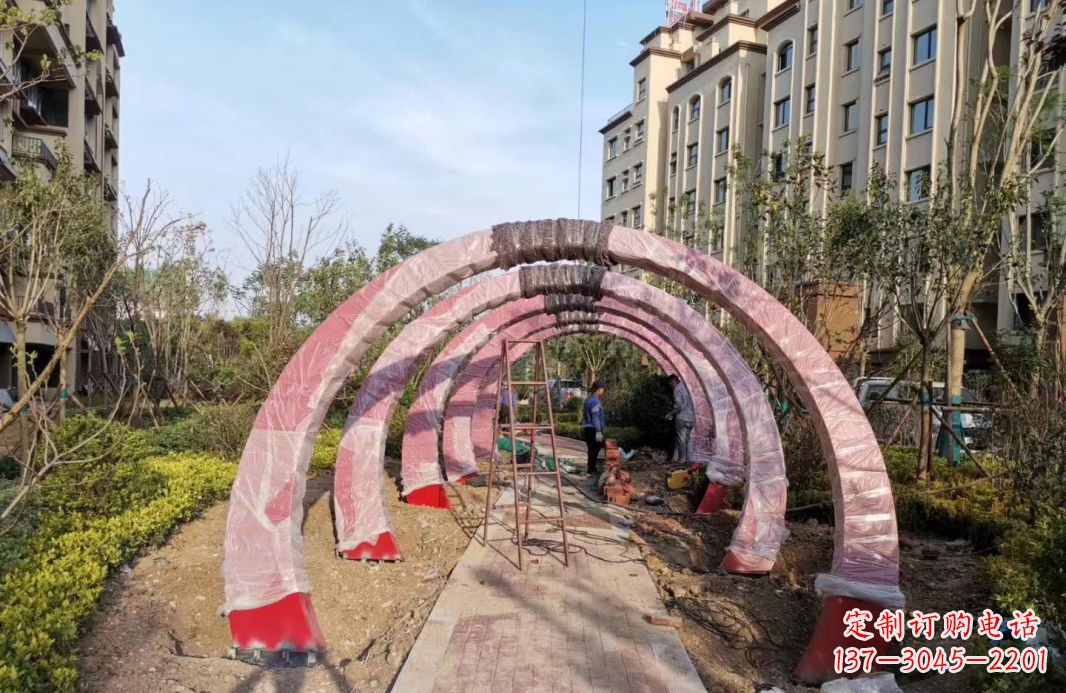 泸州园林不锈钢拱门景观雕塑