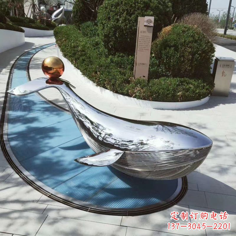 泸州园林不锈钢海豚景观摆件