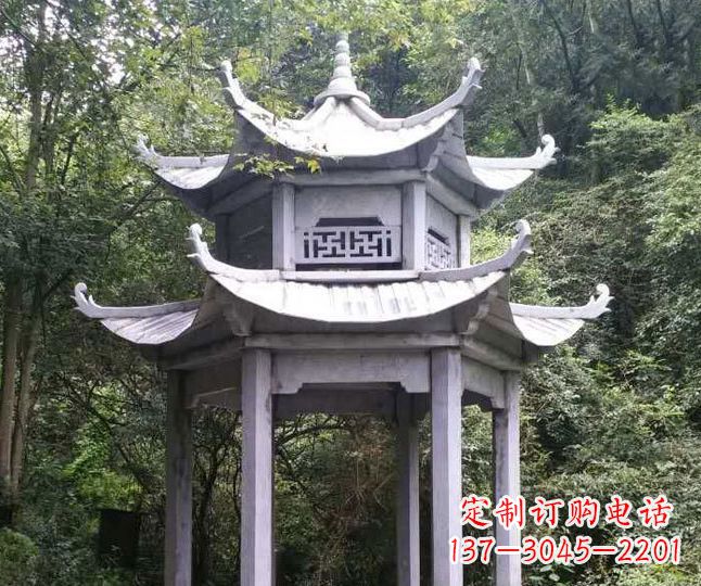 泸州园林仿古石凉亭景观石雕 (3)
