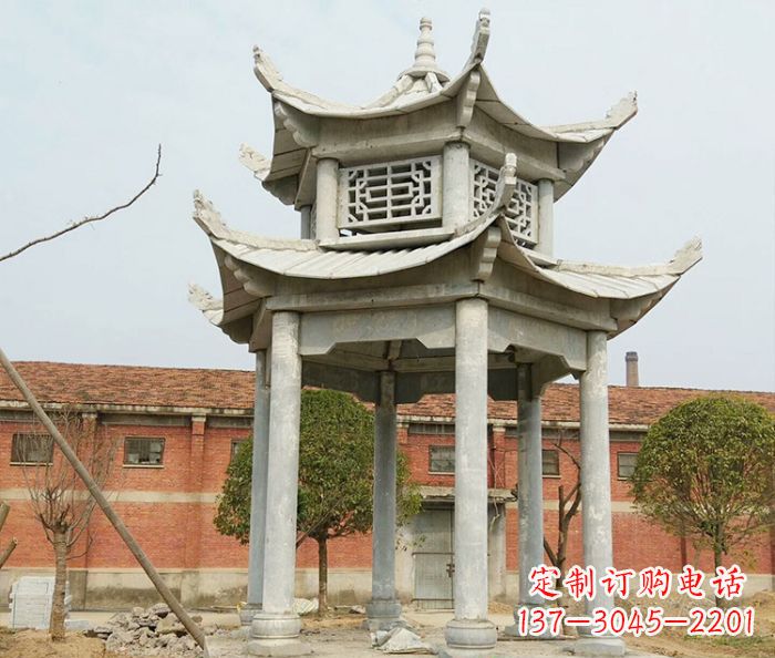 泸州园林仿古双层石雕凉亭 (2)