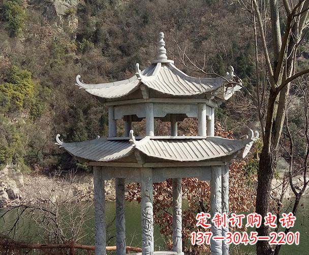 泸州园林仿古双层石雕凉亭