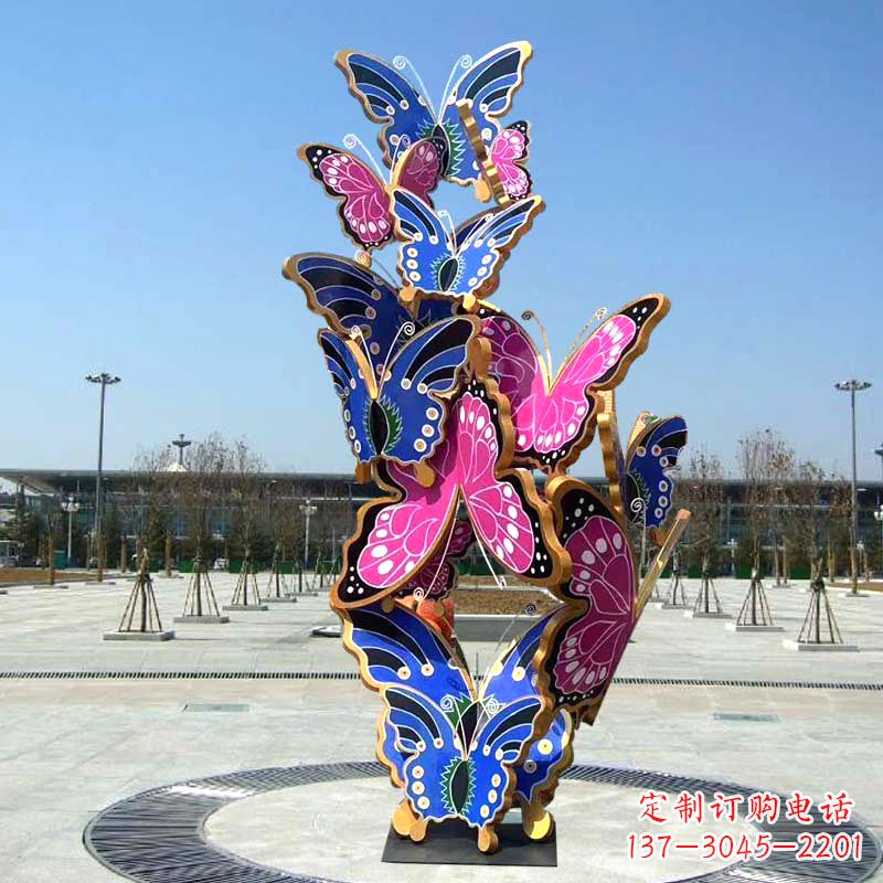 泸州园林广场蝴蝶不锈钢动物景观雕塑