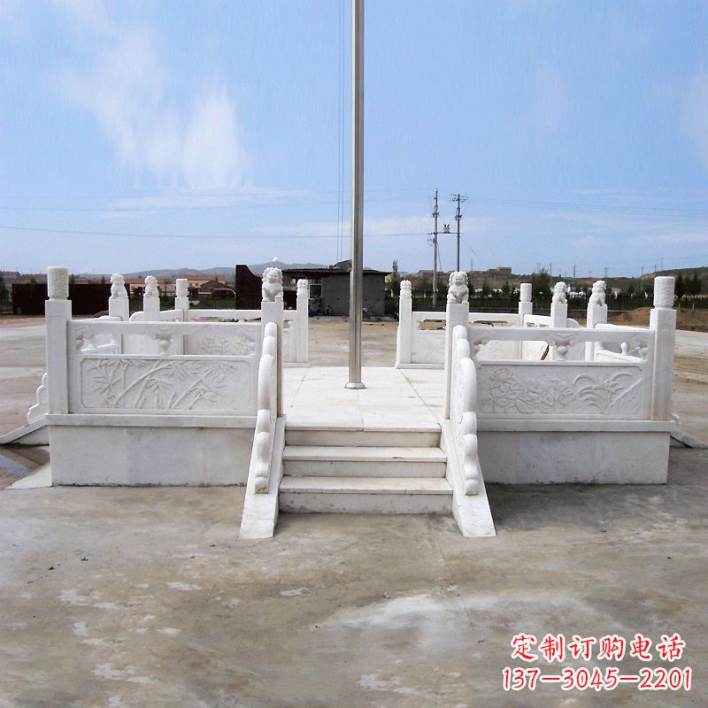 泸州园林广场升旗台汉白玉石雕国旗台