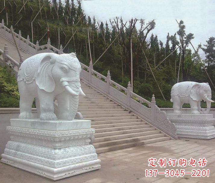 泸州园林汉白玉大象景观石雕