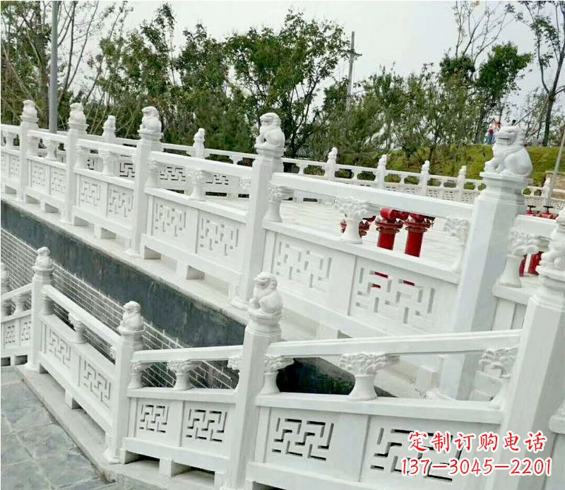 泸州园林汉白玉栏板景观石雕 (2)