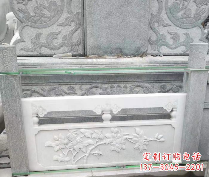泸州园林汉白玉石浮雕栏板 (3)