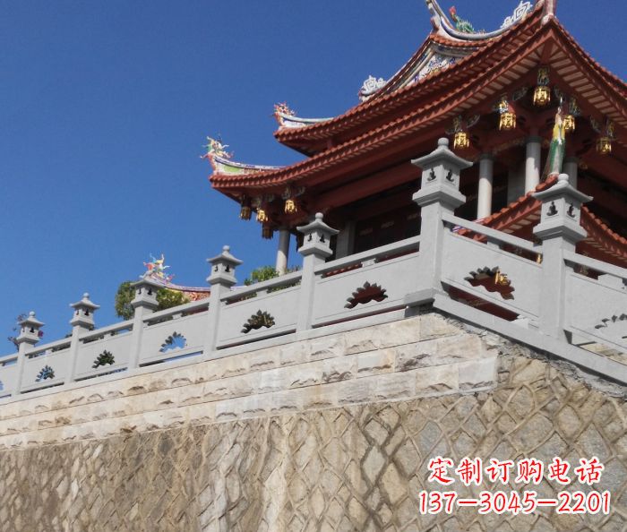 泸州园林景观大理石镂空莲花石栏板