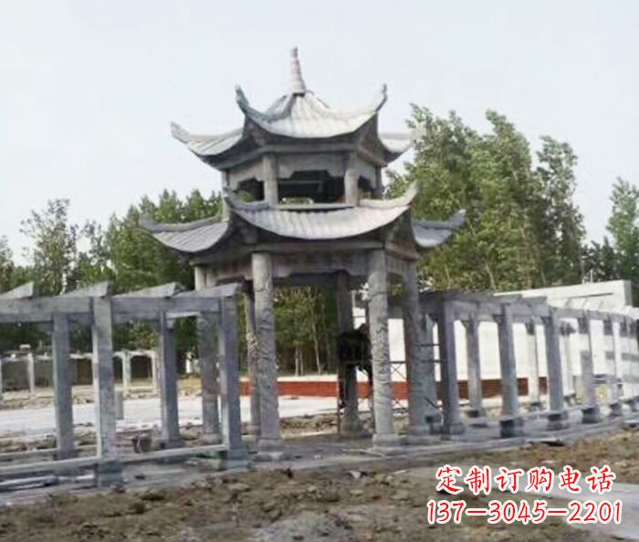 泸州园林景观多层凉亭石雕 (2)