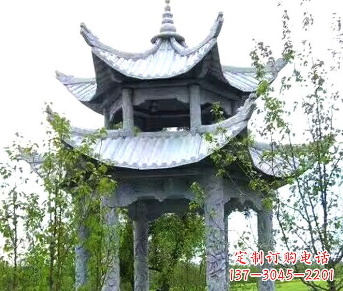 泸州园林景观仿古六角石凉亭