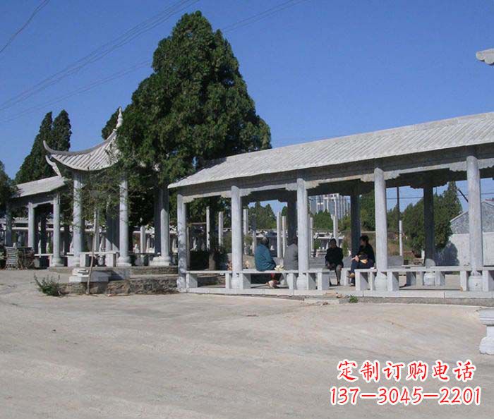 泸州园林景观仿古石雕长廊凉亭 (2)