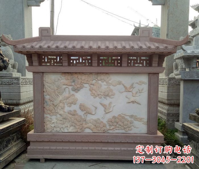 泸州园林景观松鹤石浮雕影壁