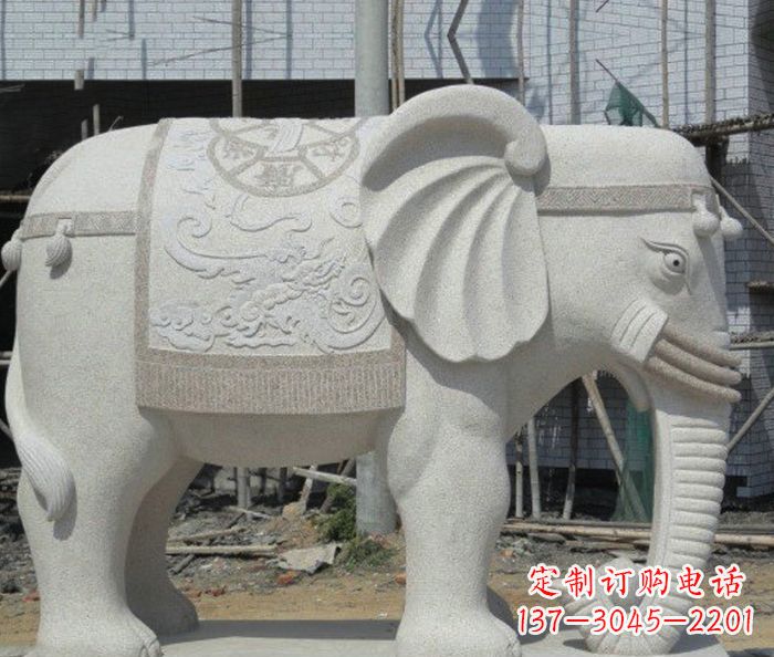 泸州园林景观驮宝大象石雕 (2)