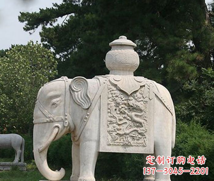 泸州园林景观驮宝大象石雕