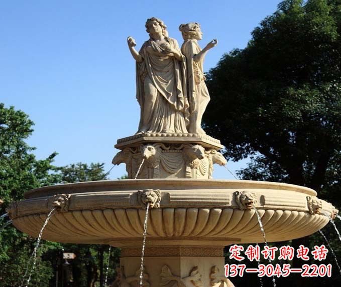 泸州园林景观西方人物喷泉石雕