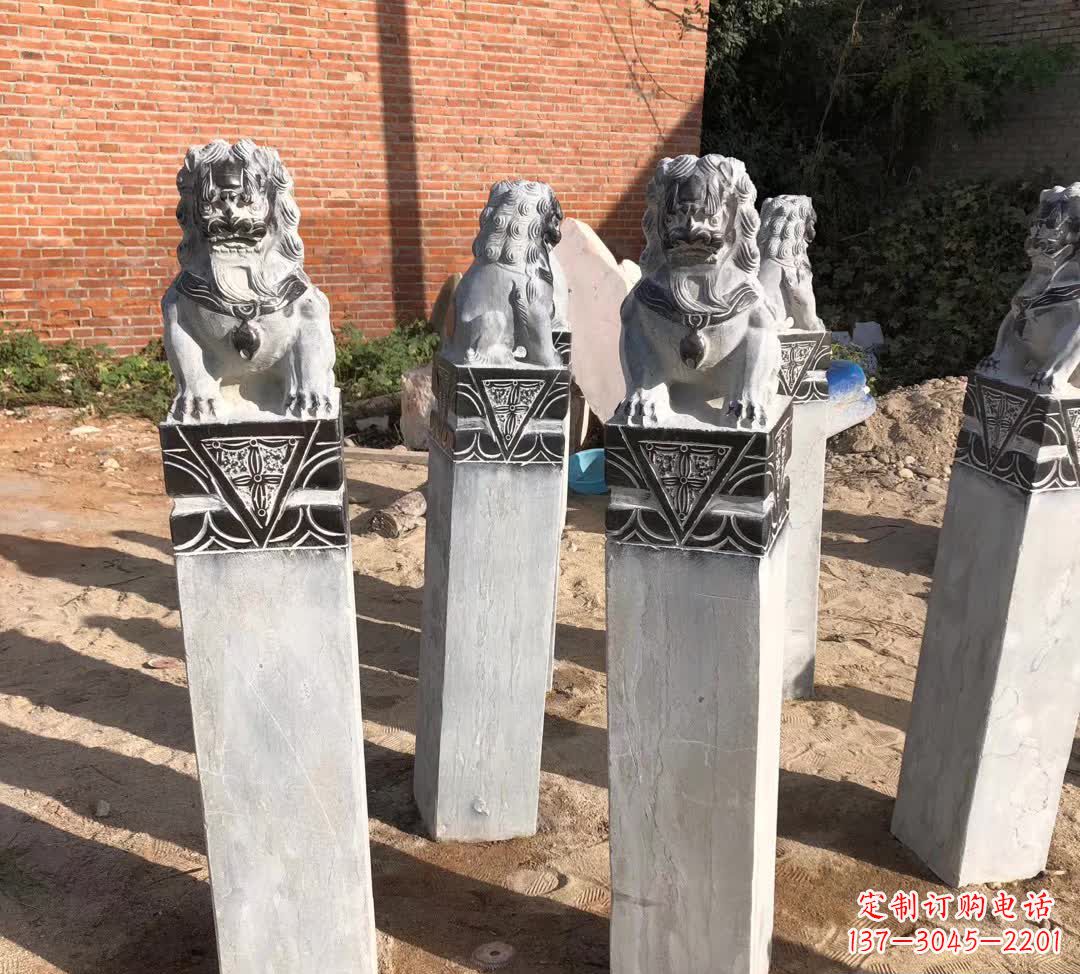 泸州园林石雕狮子拴马桩