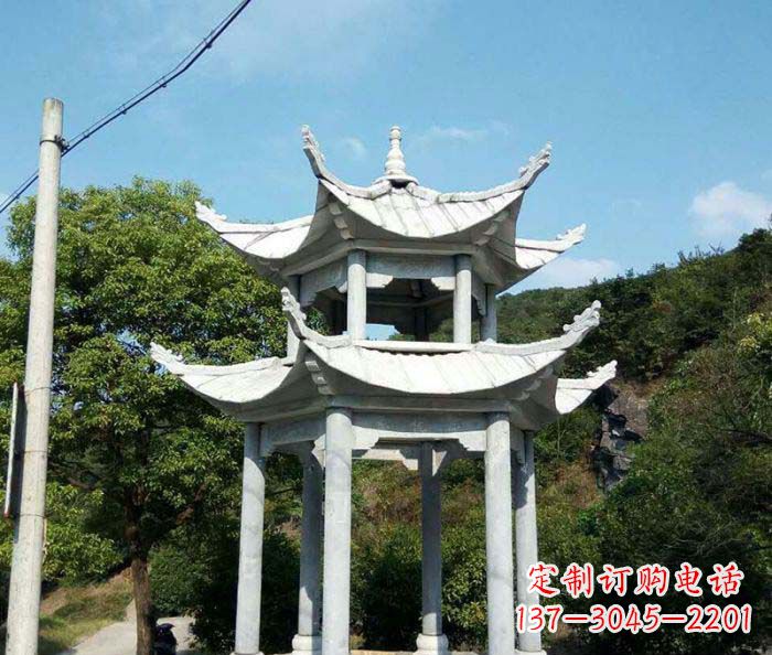 泸州园林双层凉亭石雕