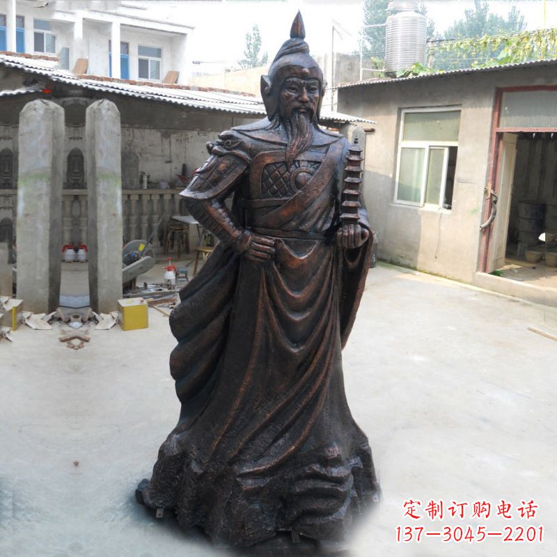 泸州战神托塔天王李靖铸铜雕塑