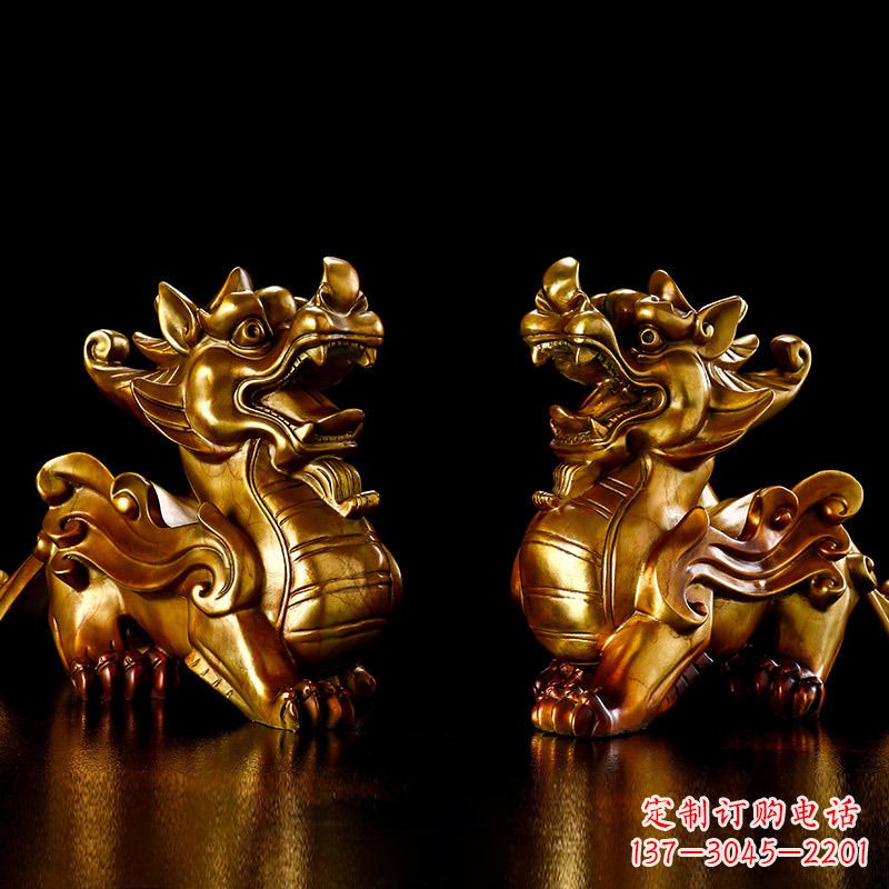 泸州招财黄铜貔貅雕塑摆件