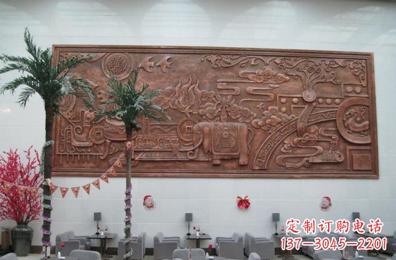 泸州招财进宝大象铜浮雕