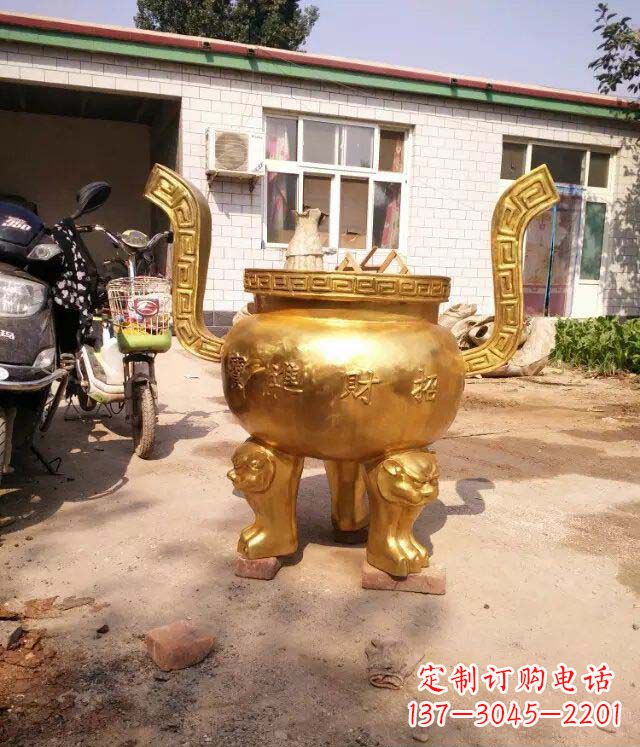 泸州招财进宝香炉寺庙铜雕