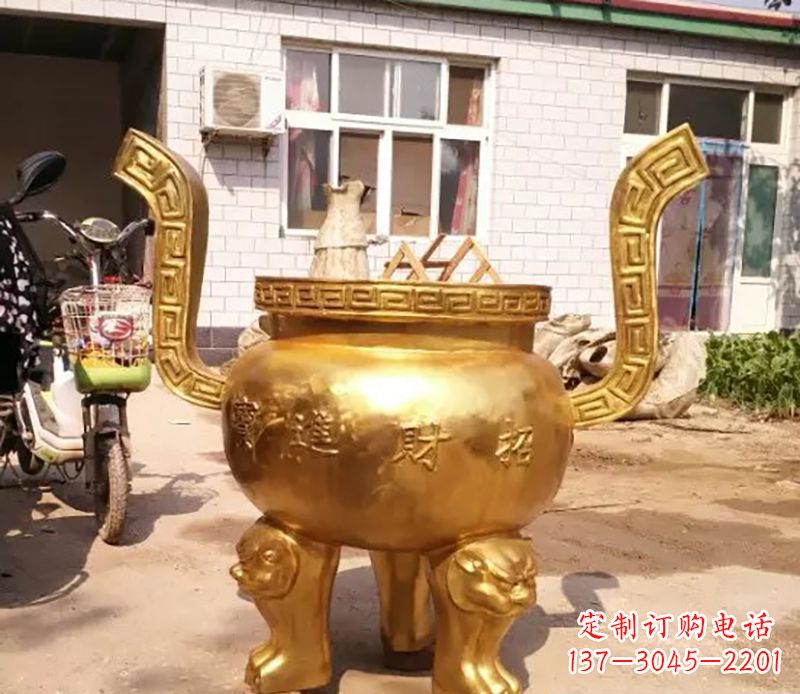 泸州招财进宝香炉铜雕