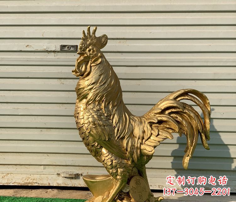 泸州招财元宝公鸡铜雕