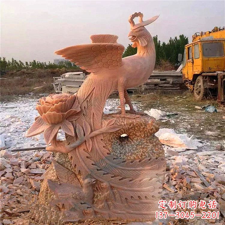 泸州中国古代传说中的瑞鸟凤凰牡丹石雕
