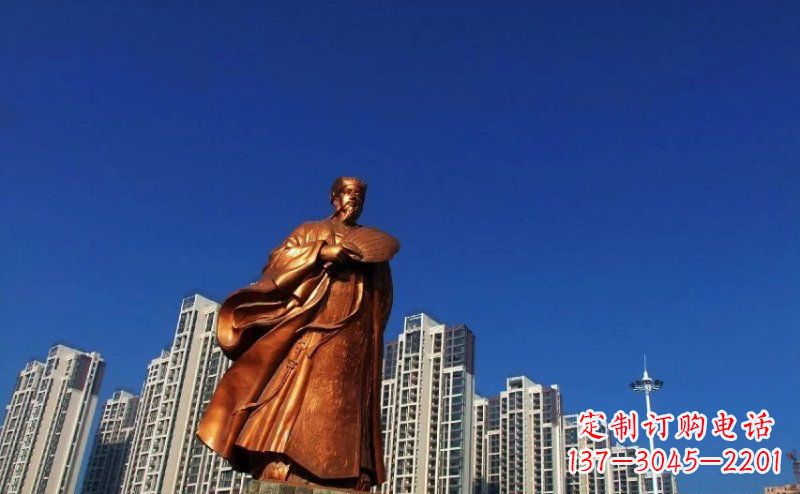 泸州诸葛亮古代名人铜雕 (2)