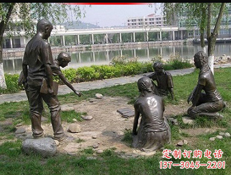 泸州铸铜老师和学生雕塑