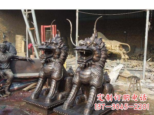 泸州铸铜麒麟雕塑2221