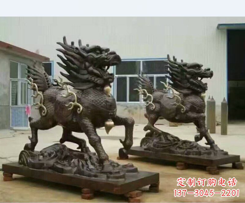 泸州铸铜企业麒麟雕塑