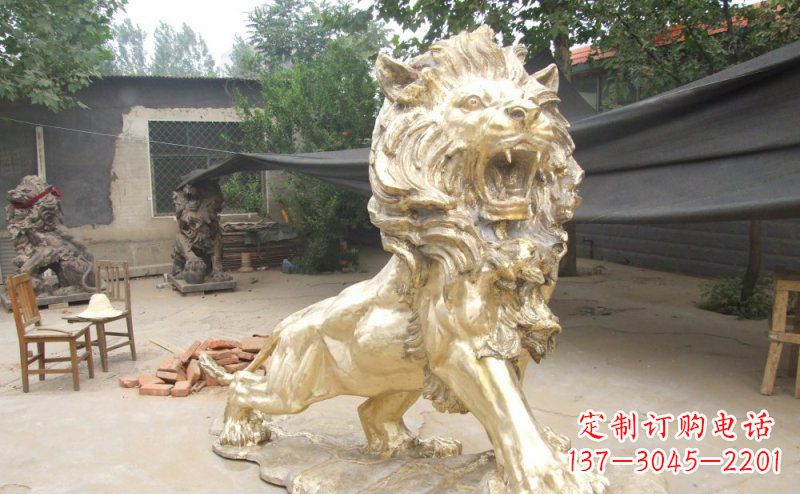 泸州铸铜狮子铜雕 (3)