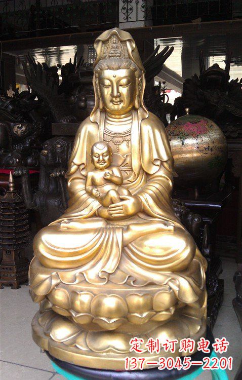 泸州铸铜送子观音雕塑
