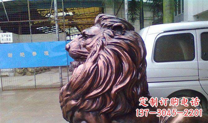 泸州紫铜西洋狮子铜雕 (2)